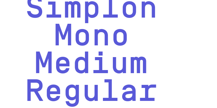 Simplon Mono Medium Regular Font