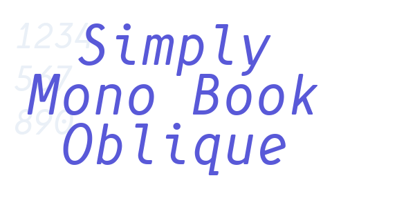 Simply Mono Book Oblique font free