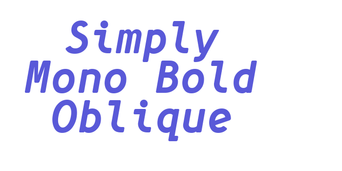 Simply Mono Bold Oblique Font Download