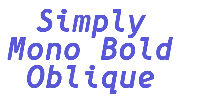 Simply Mono Bold Oblique Font