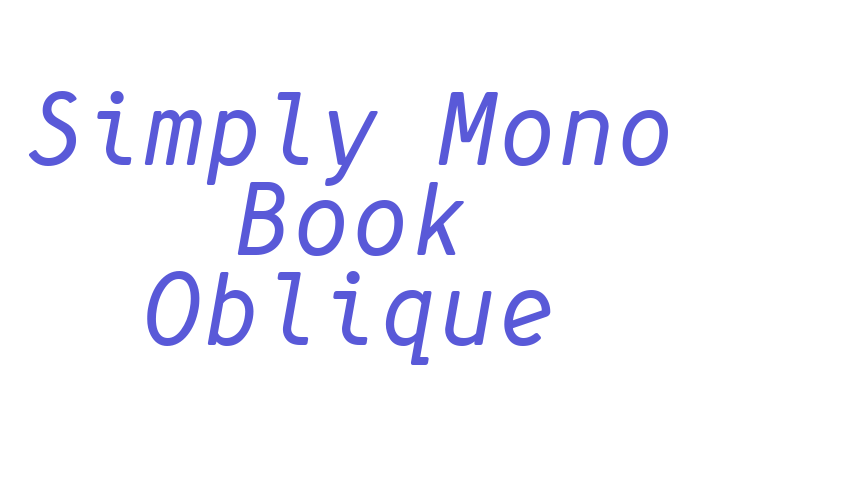 Simply Mono Book Oblique Font Download