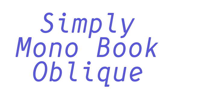 Simply Mono Book Oblique Font Download