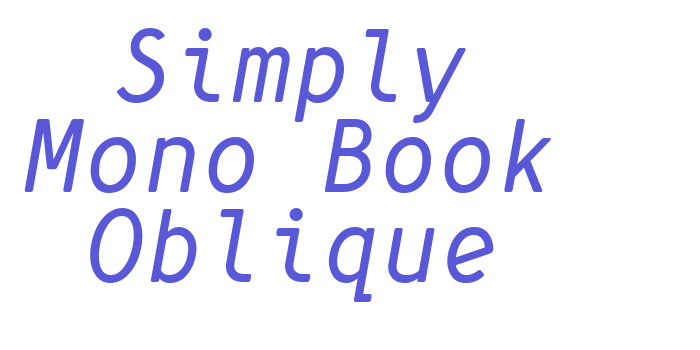 Simply Mono Book Oblique Font