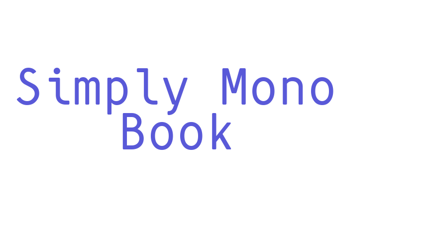 Simply Mono Book Font Download