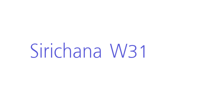 Sirichana W31 Font