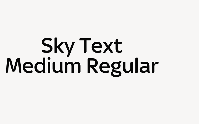 Sky Text Medium Regular Font