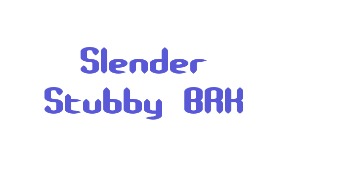 Slender Stubby BRK Font Download