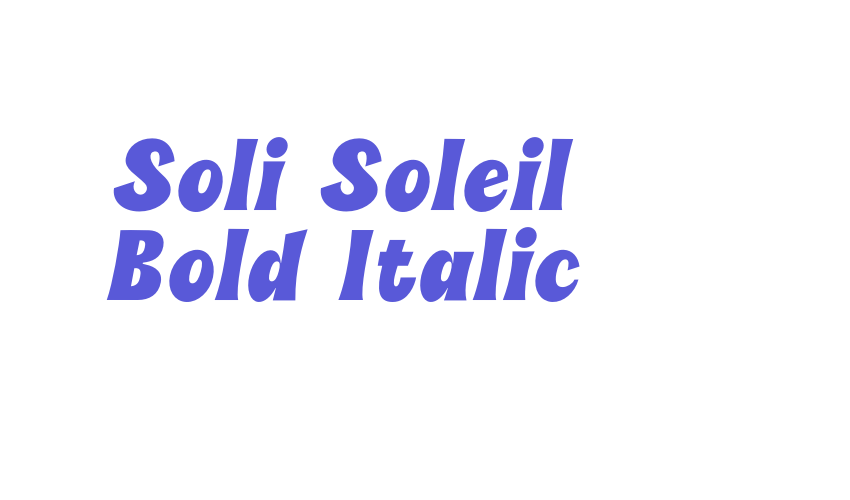 Soli Soleil Bold Italic Font Download