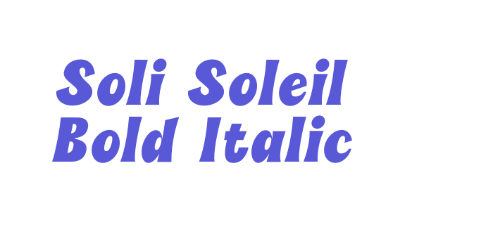 Soli Soleil Bold Italic Font Download