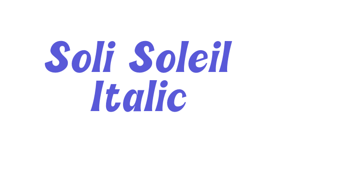 Soli Soleil Italic Font Download