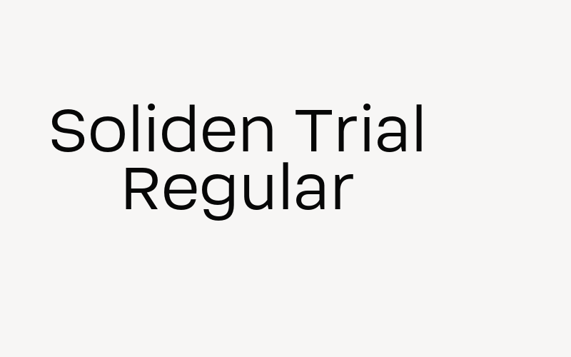 Soliden Trial Regular Font