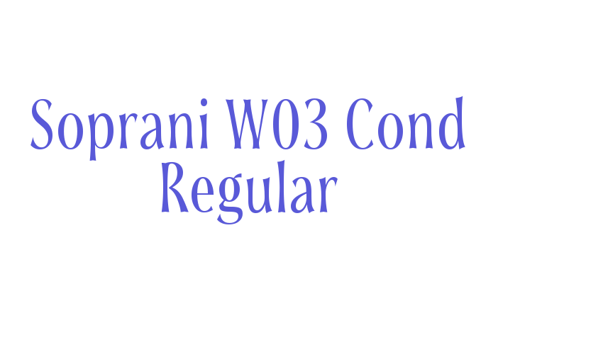 Soprani W03 Cond Regular Font