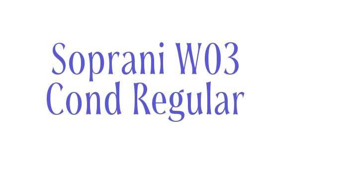 Soprani W03 Cond Regular Font Download