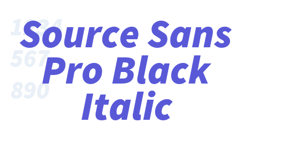 Source Sans Pro Black Italic font