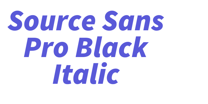 Source Sans Pro Black Italic Font