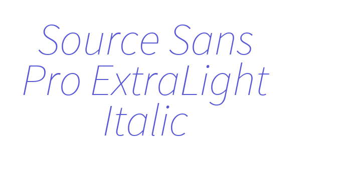 Source Sans Pro ExtraLight Italic Font Download