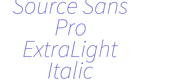 Source Sans Pro ExtraLight Italic Font