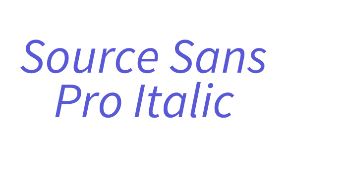 Source Sans Pro Italic Font