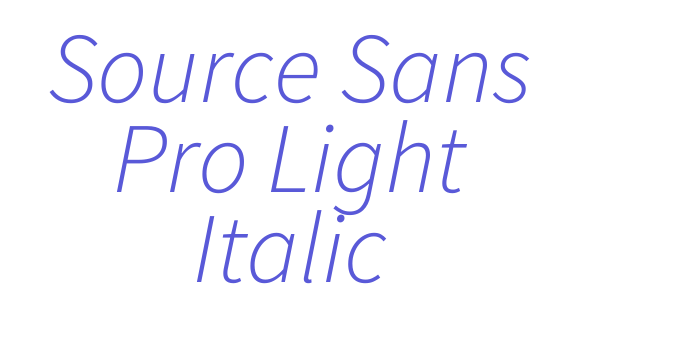 Source Sans Pro Light Italic Font