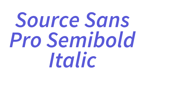 Source Sans Pro Semibold Italic Font Download