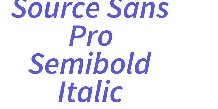 Source Sans Pro Semibold Italic Font