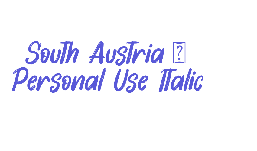 South Austria – Personal Use Italic Font