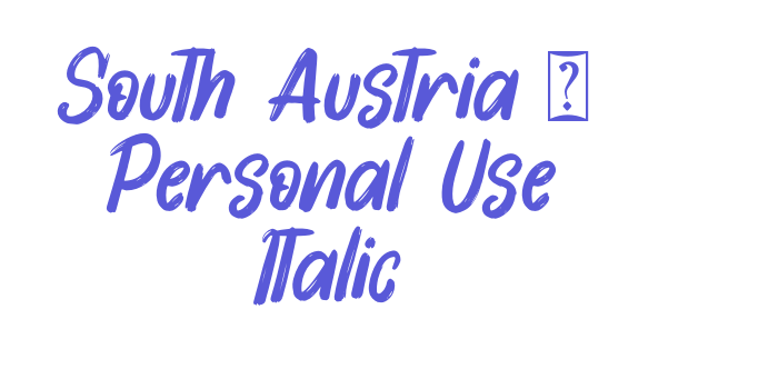 South Austria – Personal Use Italic Font Download