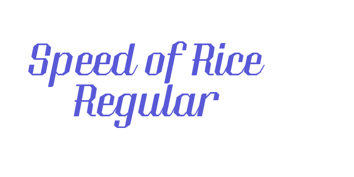 Speed of Rice Regular Font Download