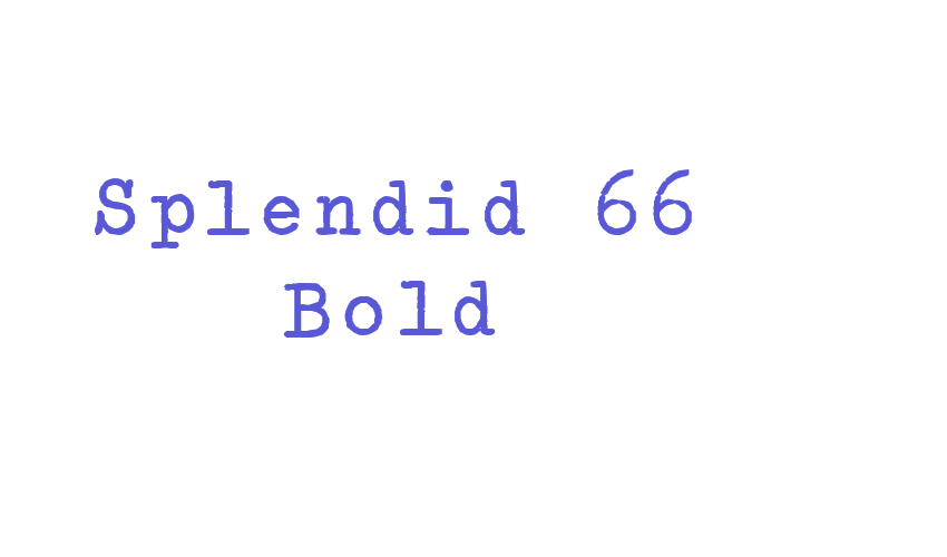 Splendid 66 Bold Font Download