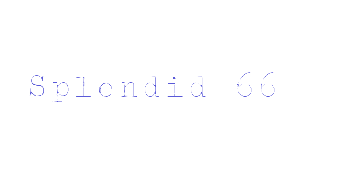 Splendid 66 Font Download