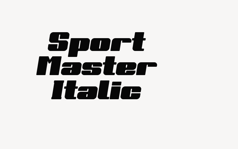 Sport Master Italic Font