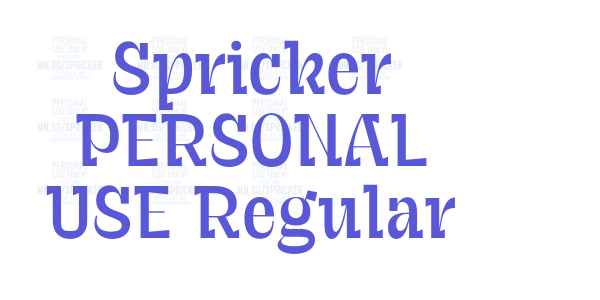 Spricker PERSONAL USE Regular font