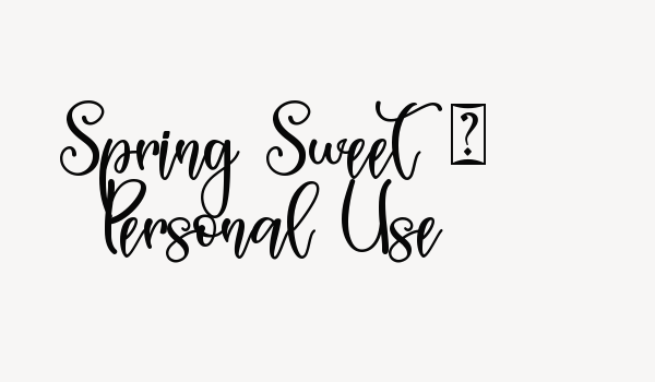 Spring Sweet – Personal Use Font