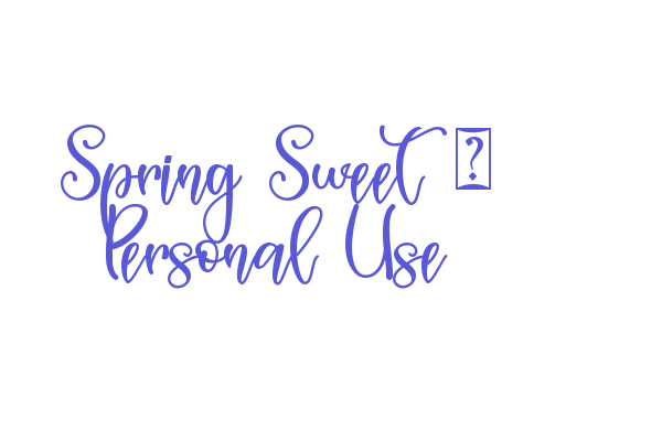 Spring Sweet – Personal Use Font