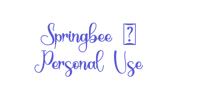 Springbee – Personal Use Font