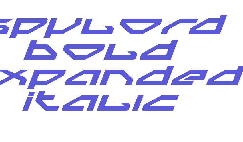 Spylord Bold Expanded Italic Font