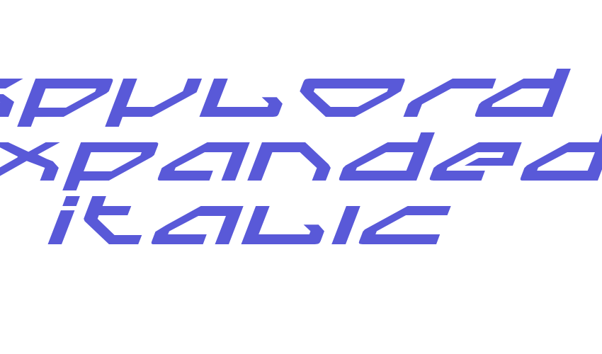 Spylord Expanded Italic Font