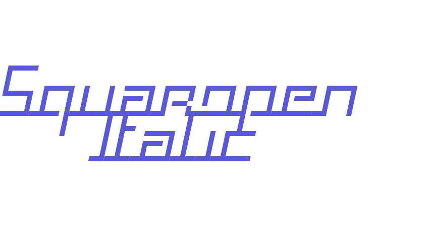 Squaropen Italic Font