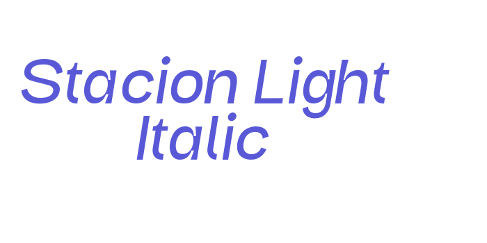 Stacion Light Italic Font Download