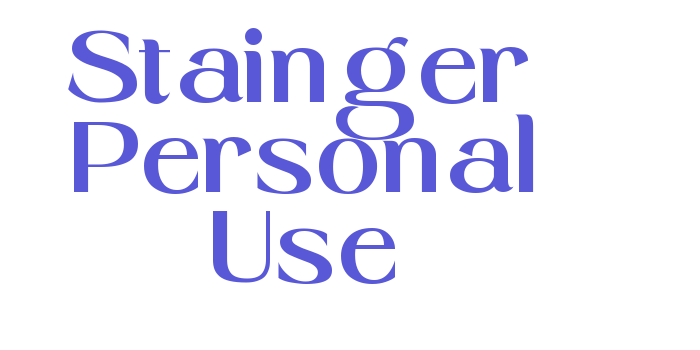 Stainger Personal Use Font