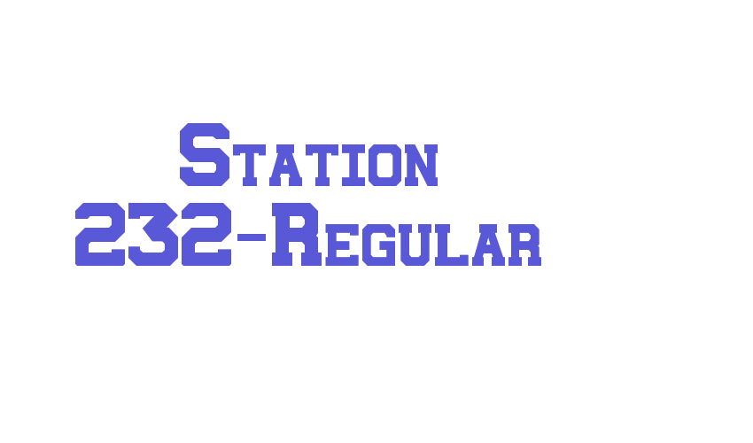 Station 232-Regular Font