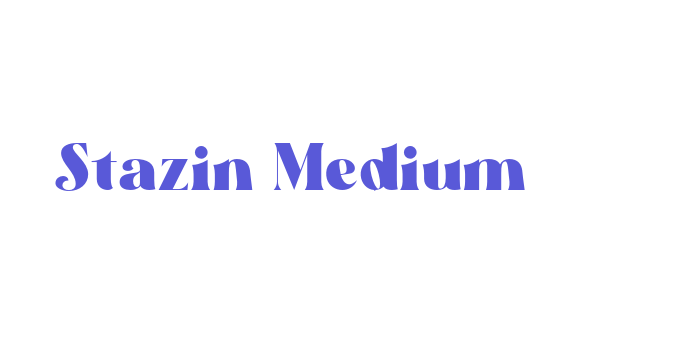 Stazin Medium Font Download