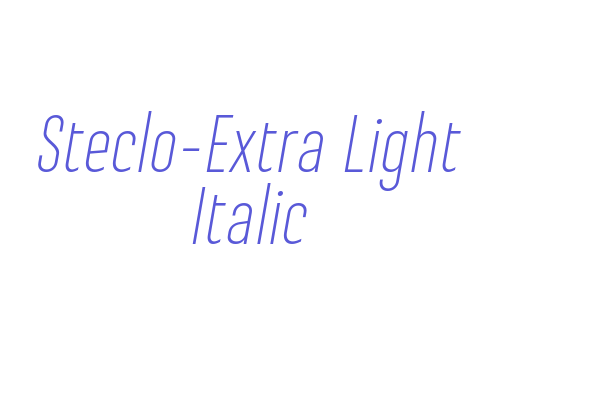 Steclo-Extra Light Italic Font