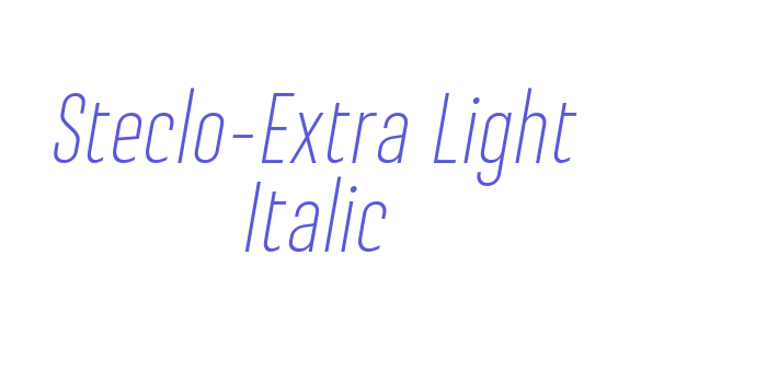 Steclo-Extra Light Italic Font Download