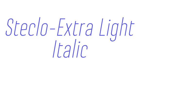 Steclo-Extra Light Italic Font