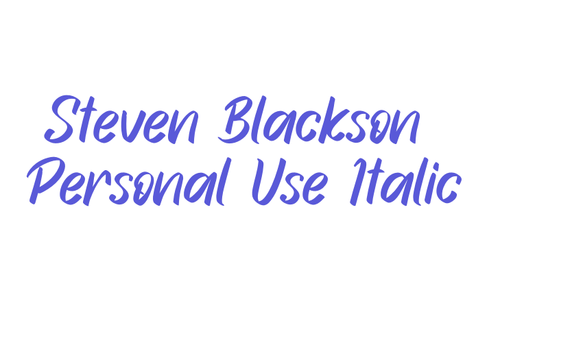 Steven Blackson – Personal Use Italic Font