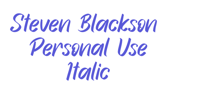 Steven Blackson – Personal Use Italic Font Download