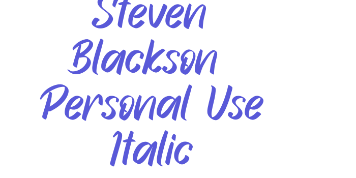 Steven Blackson – Personal Use Italic Font