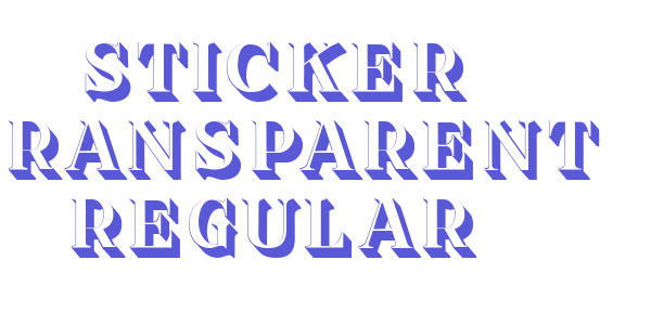 Sticker Transparent Regular font