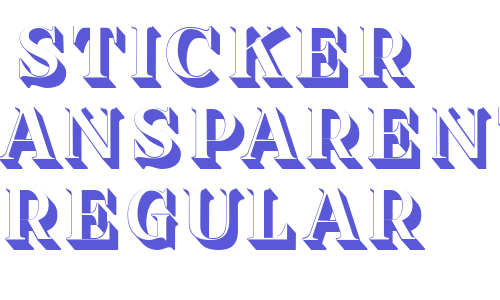 Sticker Transparent Regular Font